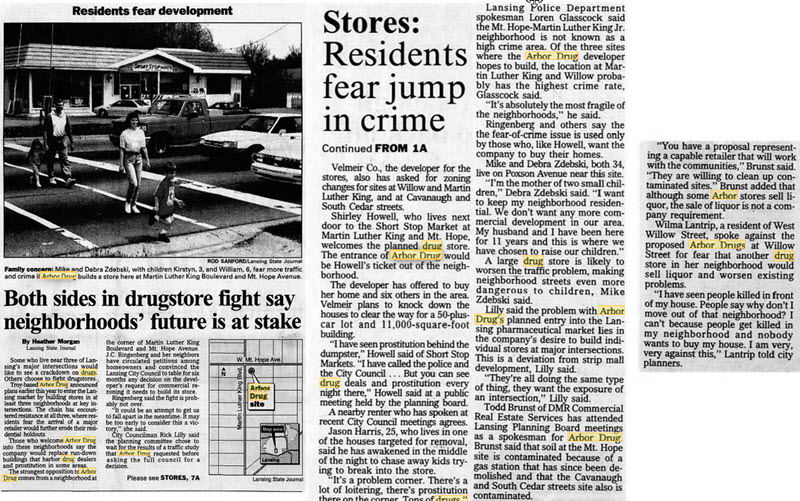 Arbor Drugs - May 1997 Article On Residents Fighting Expansion In Lansing (newer photo)